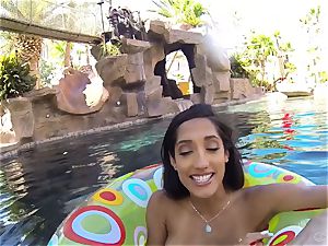 bathing suit bombshell Chloe Amour banged after a dip in the pool